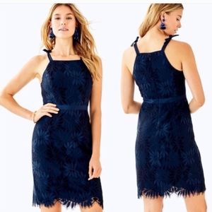 LILLY PULITZER KAYLEIGH SCALLOPED LACE SHIFT DRESS NAVY 29903 Size 6 NWT